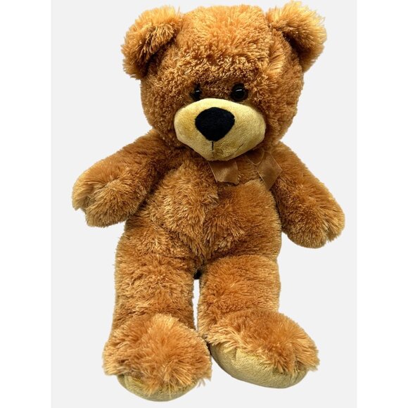 Dan Dee Collectors Choice 16" Tan Bear Brown Bow Plush Stuffed Animal Toy - Picture 1 of 8